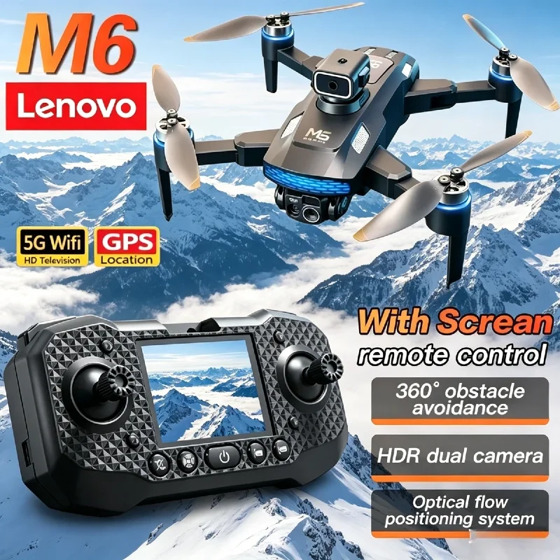 

Lenovo M6 Long Range Drone 8K HD Professional Camera 5G WiFi FPV Video RC Quadcopter With Screen
