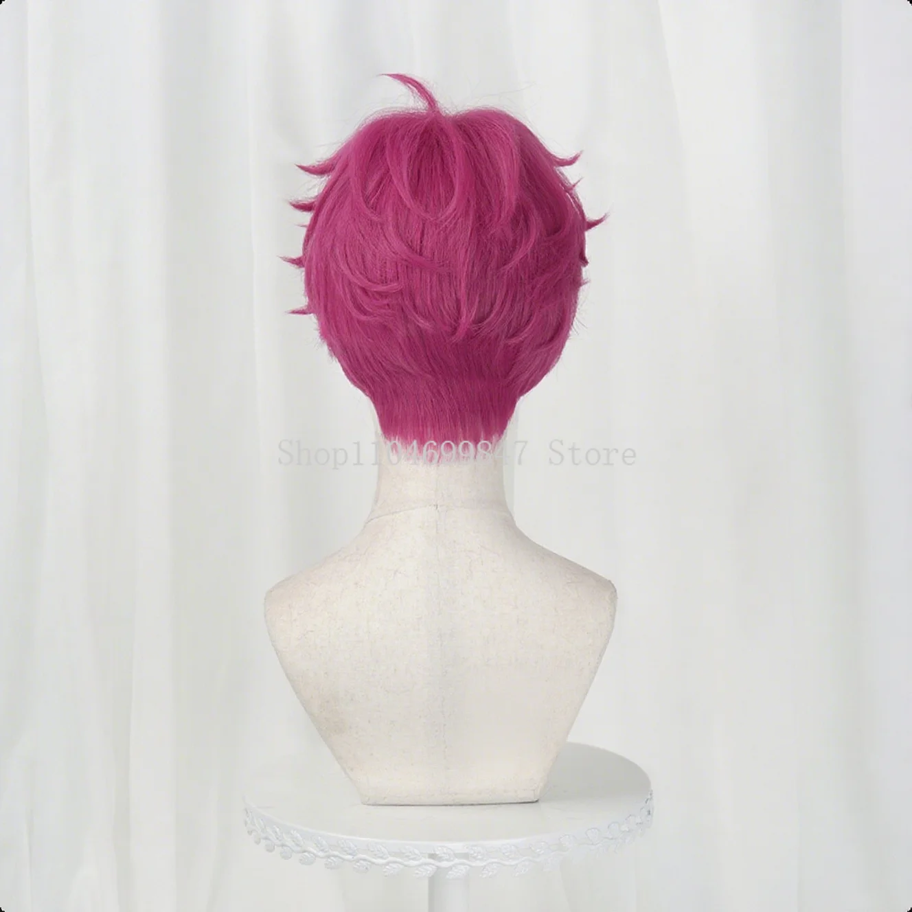 Saja  Boys  Abby Mystery Romance Cosplay Wig Pink Distribution Network Halloween Party for  Men Romantic with Handsome