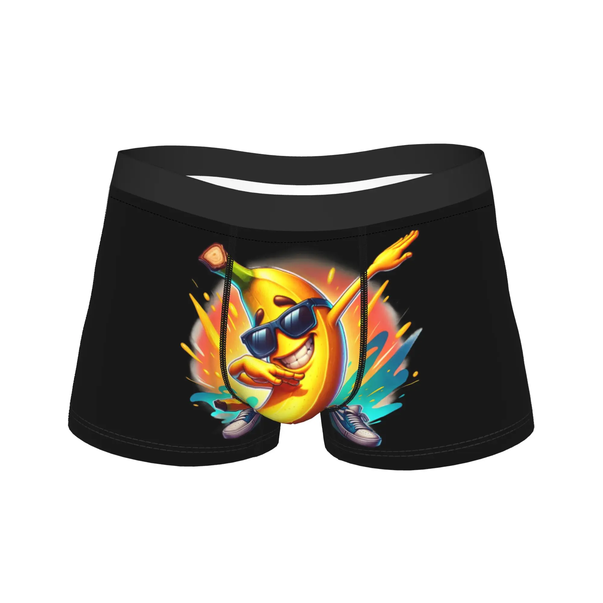 

Dabbing Banana Wearing Sunglasses Underwear Men's Boxer Brief Elastic Boxershorts Hot Sale Custom Large Size Panties