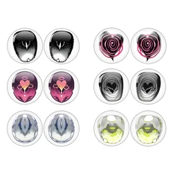 12pcs/bag Gothic Blyth Doll Ob11 BJD DOLL 10MM-40MM Glass Cabochon Eyes Chips DIY Accessory Suitable For MIX Pupil Eye Chips