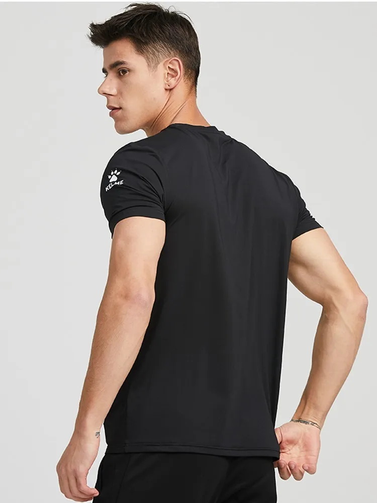 KELcloser-T-shirt de sport à col rond pour homme, vêtement de course à pied, d\'entraînement, de glace, respirant, à séchage rapide, 8151cruc1002