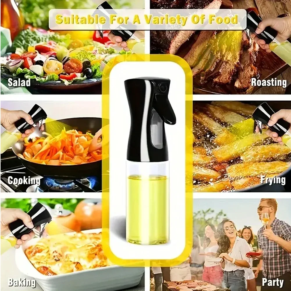 300ml/500ml 1-4Pcs Plastic Oil Sprayer Bottle Oil Dispenser Seasoning Sprayer Jar Kitchen Picnic Cooking BBQ Baking Roasting