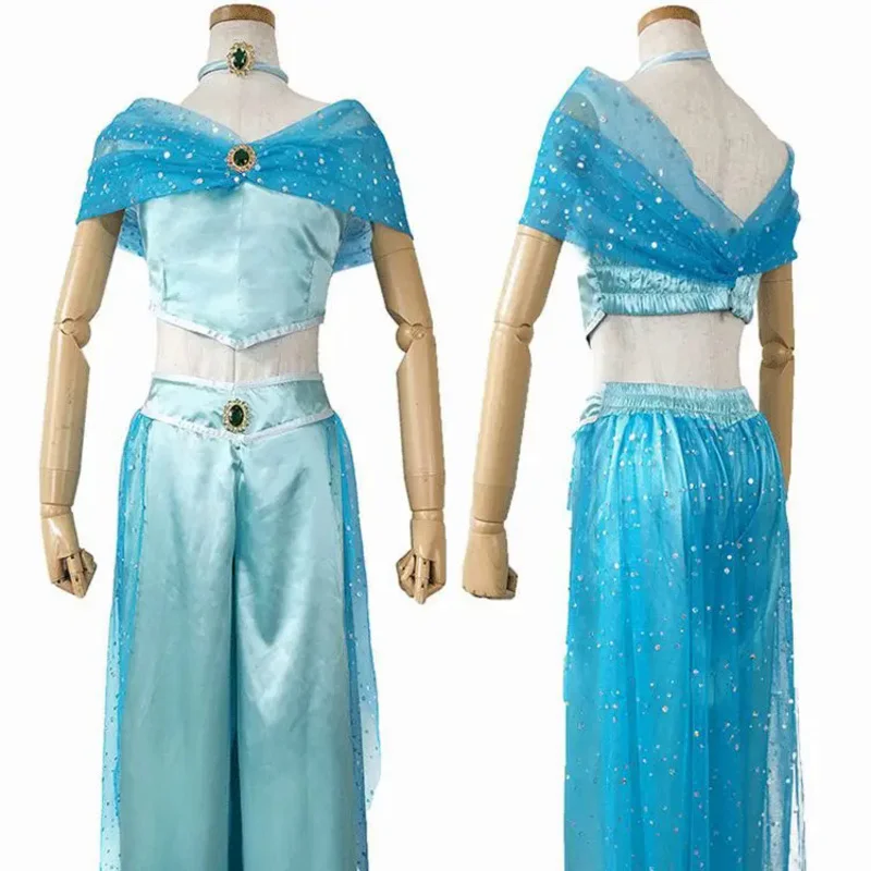 Hot Anime Movie Aladdin Princess Molly Full Set Top Pants Halloween Party Cosplay Costume for Women Girl Performance Uniform