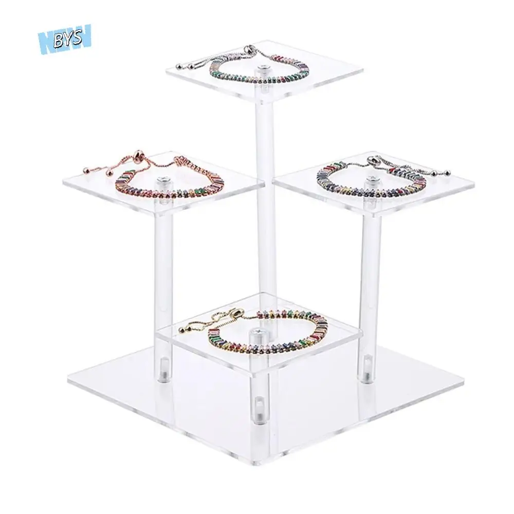 

Removable 4 Layers Display Stand Multi Layer Dust Proof Square Transparent Jewelry Holder Waterproof Multi-functional