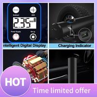ABXI Portable Air Pump Electric Car Pump With 0-150PSI Gauge 6000Mah Electric Inflator Pump For Road Bike Balloons