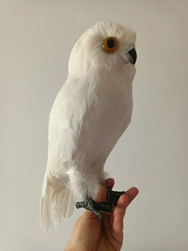 

big simulation white owl model foam&feather owl model gift about 33cm xf2886