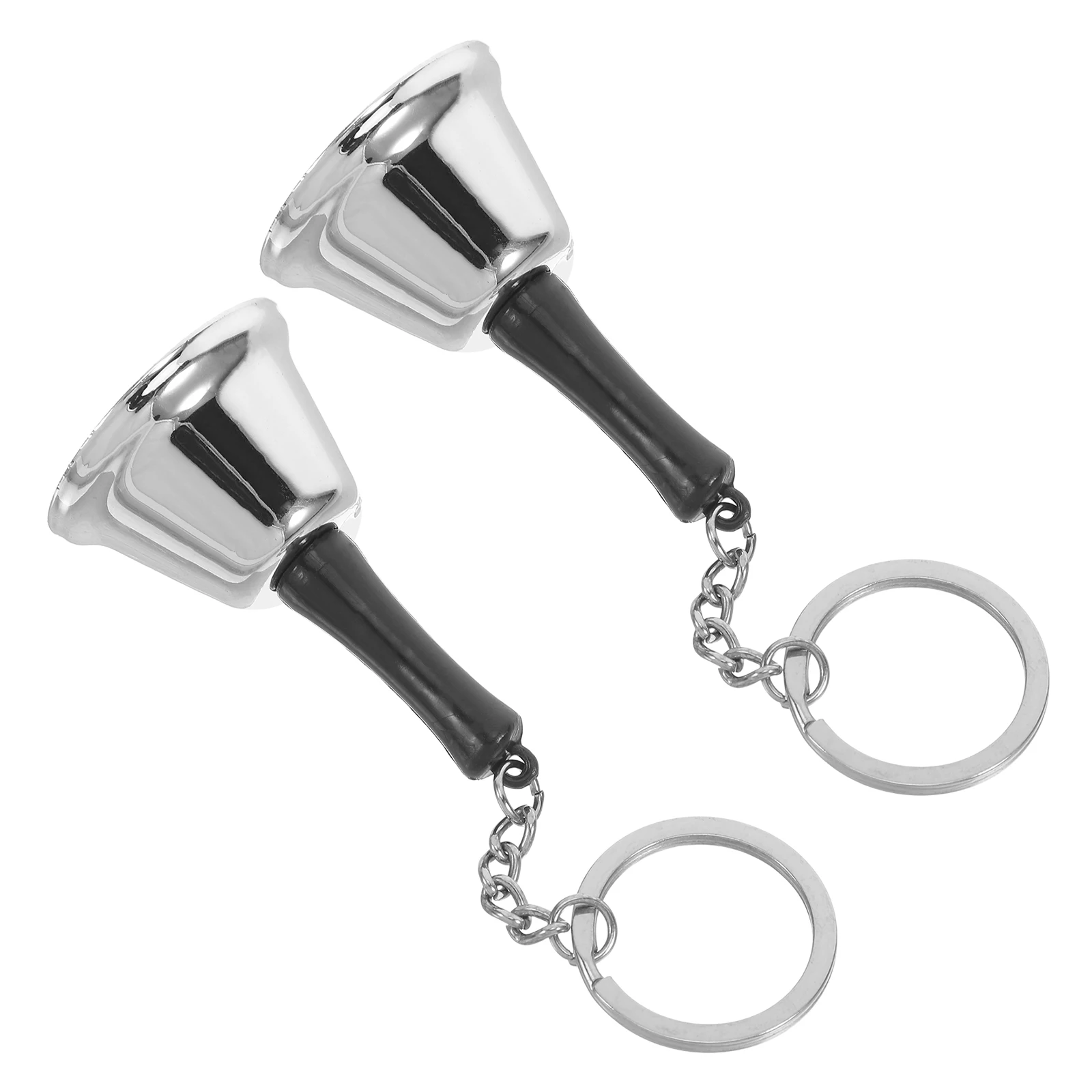 2pcs Early Education Metal Shaking Bell Multifunctional Key Ring Christmas Decoration Handheld Training Bell Small