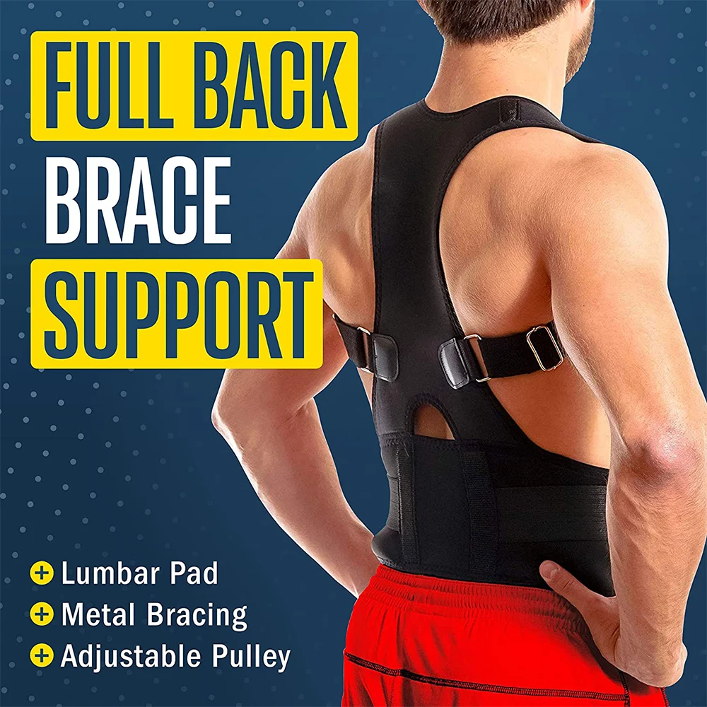 Adjustable Magnetic Posture Back Support Corrector Belt Band Belt Brace Shoulder Lumbar Strap Pain Relief Posture Waist Trimmer