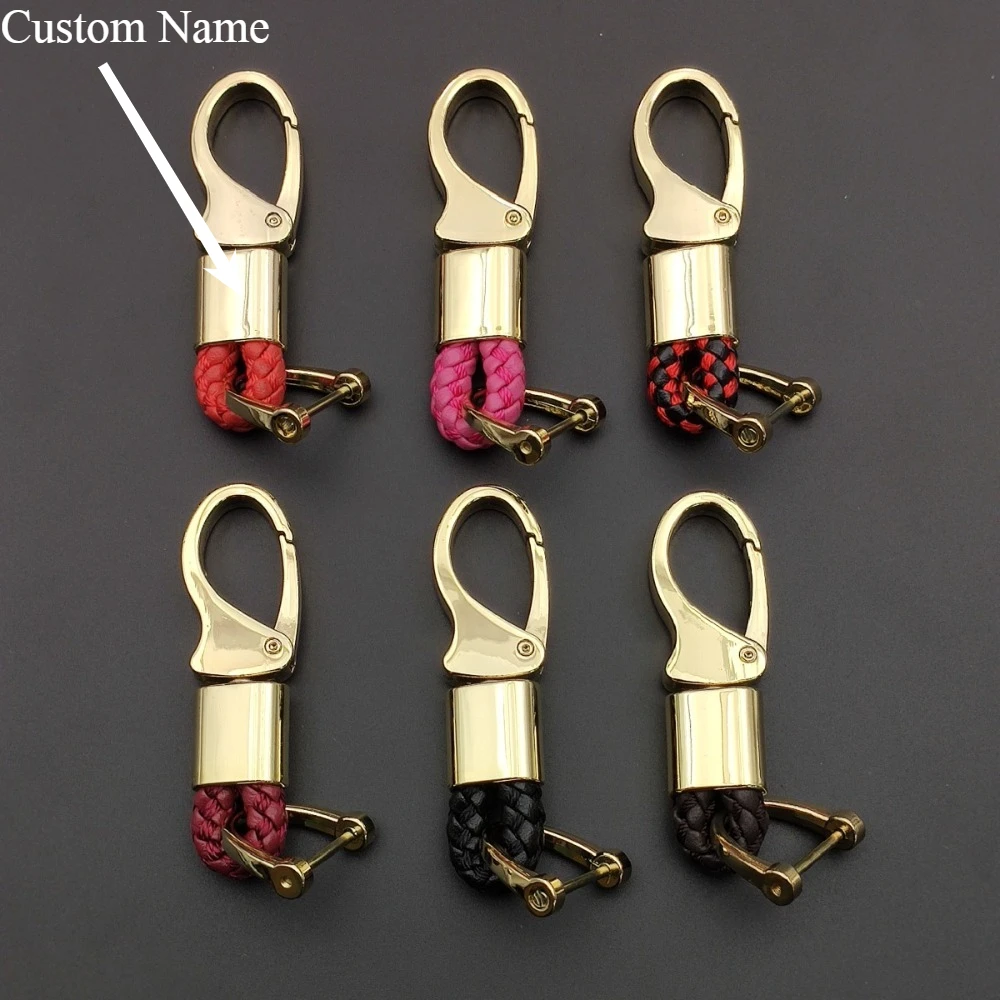 

Vintage Durable Woven Rope Classic Sleek Metal Horseshoe Buckle Hardware Accessory Keychain Trendy Minimalist Car Key Pendant