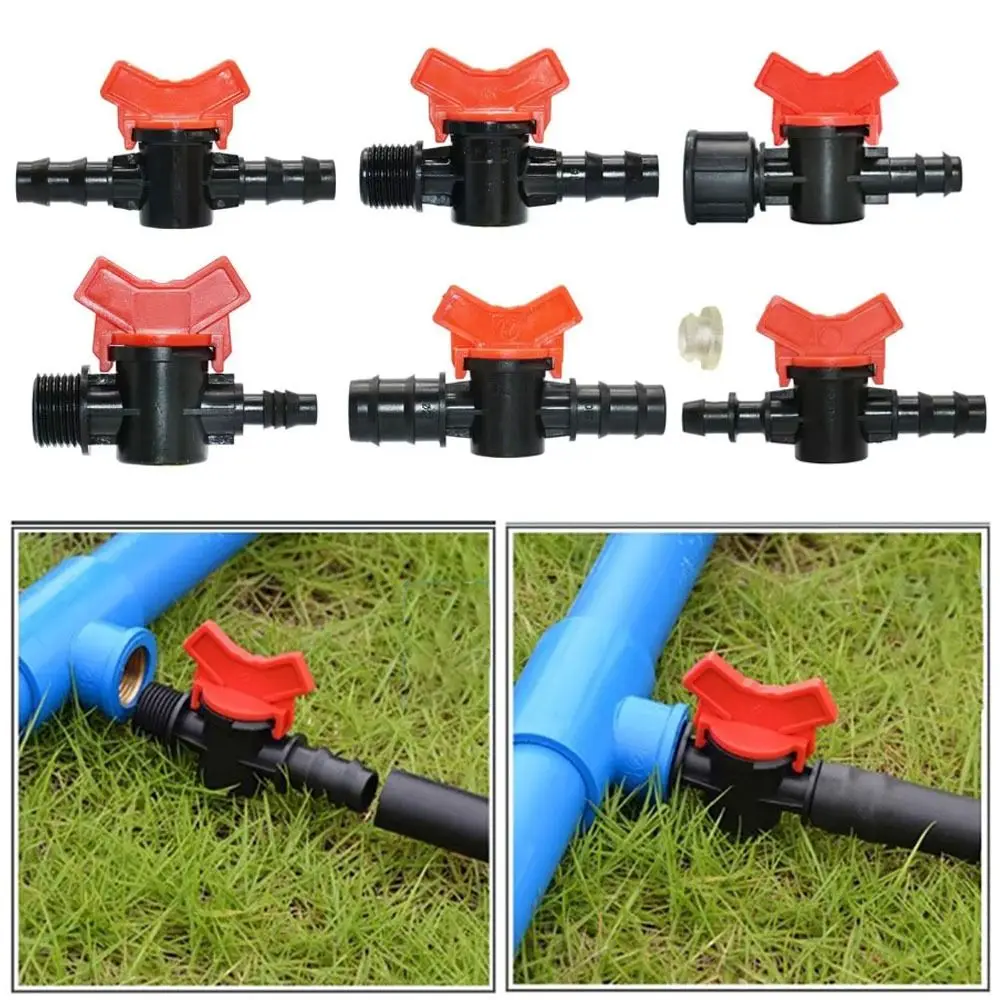4 pz 16/20/25mm valvola a sfera sistema di irrigazione tubo raccordo tubo spinato valvola di intercettazione con 1/2 3/4 di pollice filettatura gocciolamento plastica PE