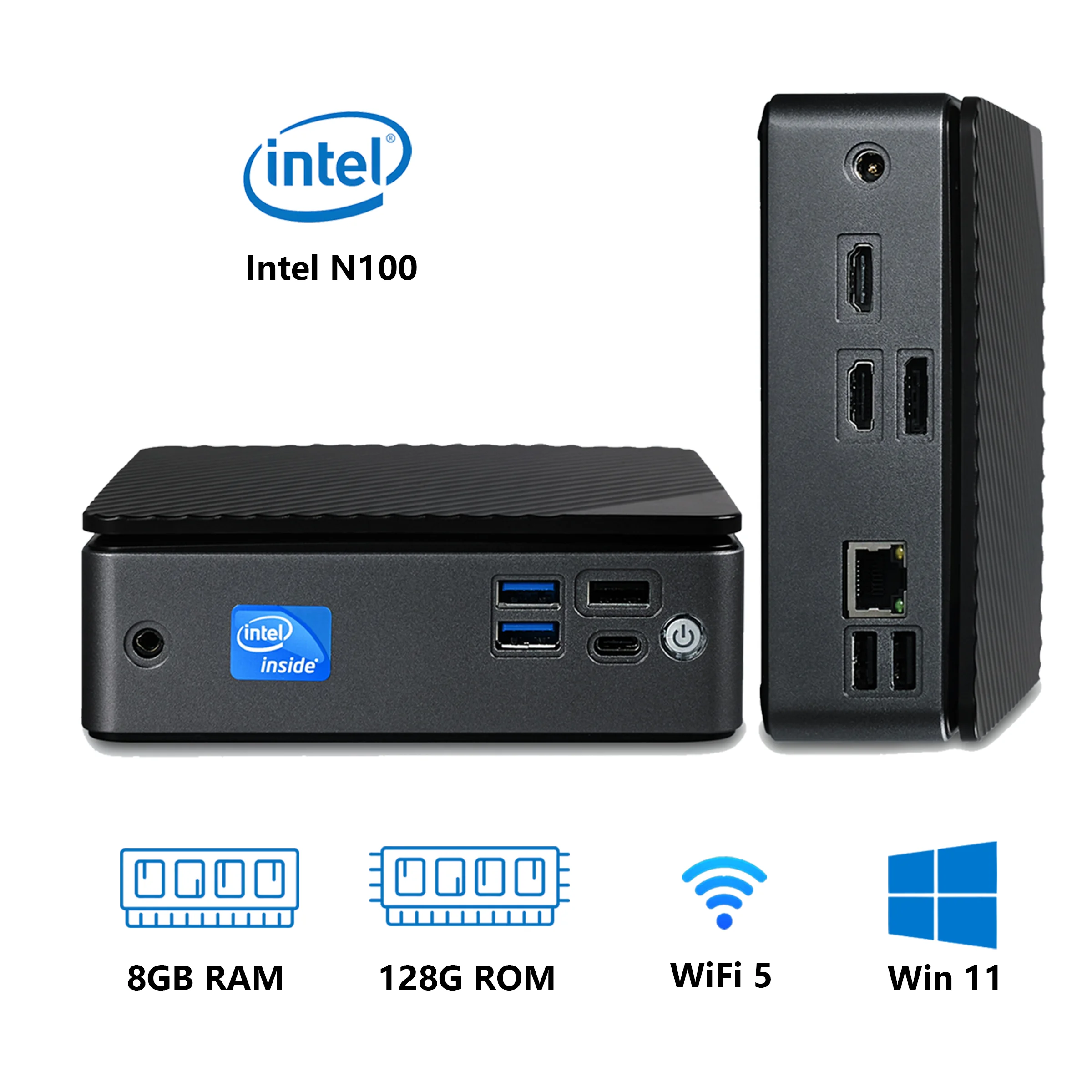 Mini PC Intel Alder Lake-N N100 Windows 11 8GB RAM 128GB/256G ROM WiFi Bluetooth USB Mini computadora