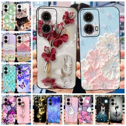 For Motorola Moto G85 Case MotoG85 5G 2024 Fashion Flower Soft Silicone Phone Cover For Motorola G85 MOTO G 85 Protective Fundas