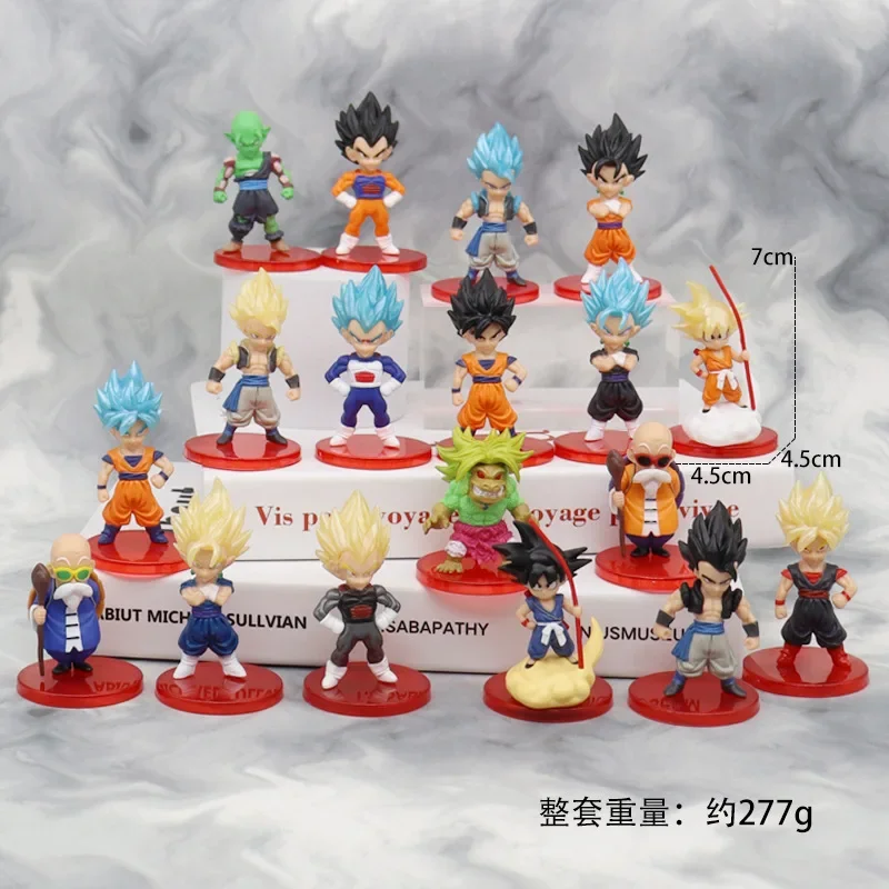 18 Styles Dragon Ball Super Saiyan Action Figures Anime Son Goku Gohan Vegeta Gogeta Majin Buu Model Cartoon Toys Set Ornament