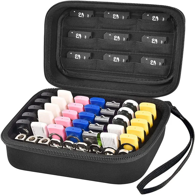 Multifunktionale USB-Stick Organizer-Tasche Tragbare Aufbewahrungstasche für SD-Karten, USB-Sticks und Elektronikzubehör