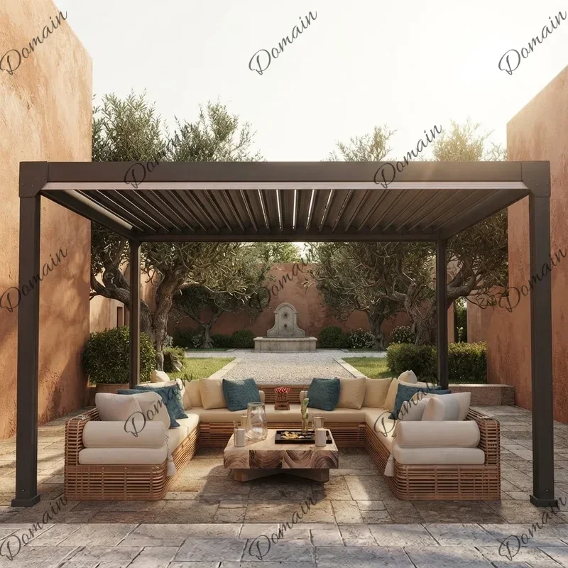 EPI Outdoor Gazebos Aluminum Alloy Pavilion Awning Tent Villa Courtyard Scenic Leisure Shelter Backyard Patio Sun Shade Canopy