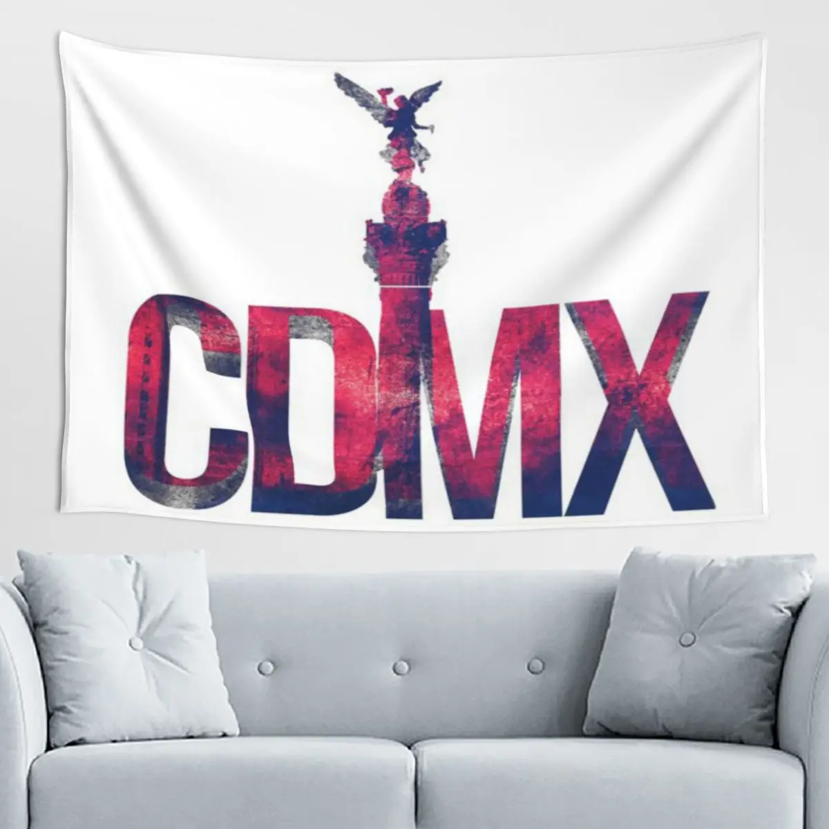 Tapiz Decorativo con Letras de CDMX, Tapiz Tejido Étnico, Decoración Galáctica