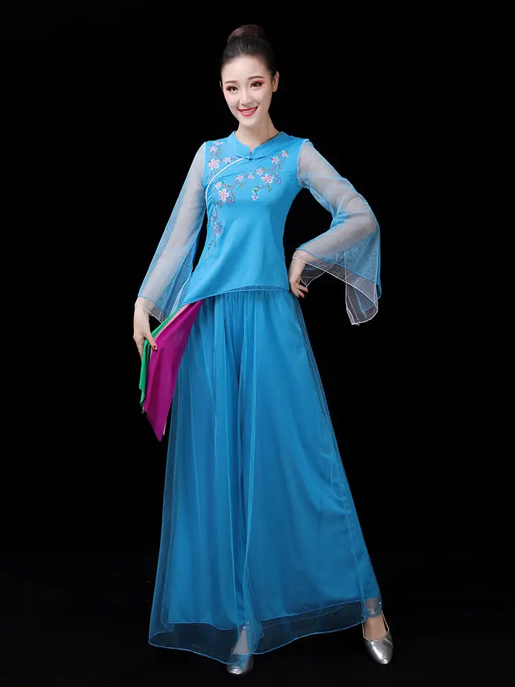 Tenue de danse classique pour femmes, ensemble de costumes de spectacle de danse carrée nationale, vêtements de danse traditionnels Eth, été 2023