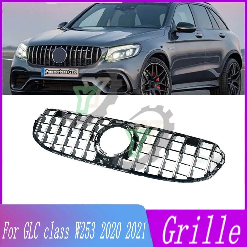 

Diamond /GT Style Front Bumper Grille Centre Panel Styling Upper Grill For Mercedes-Benz GLC class W253 2020-2022 Car Accessory