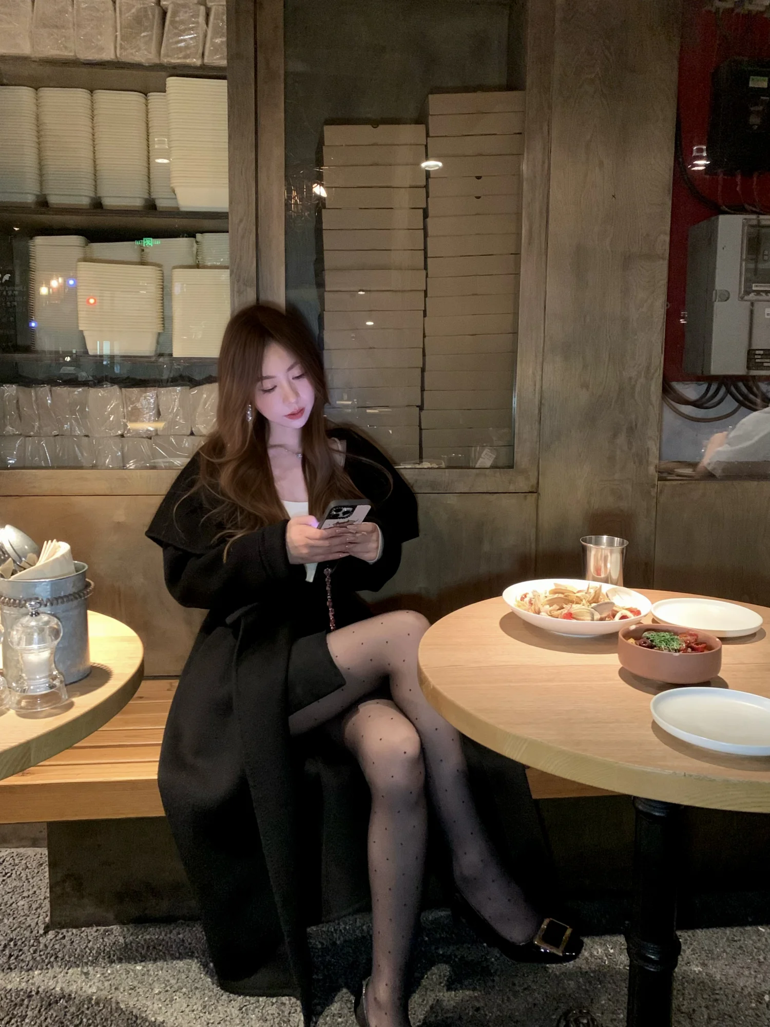 

Romantic Double-Breasted Wool Alpaca Coat with Waist-Cinching Handmade Lapels in Two Colors Korean Sle Thi Autumn Outerwear