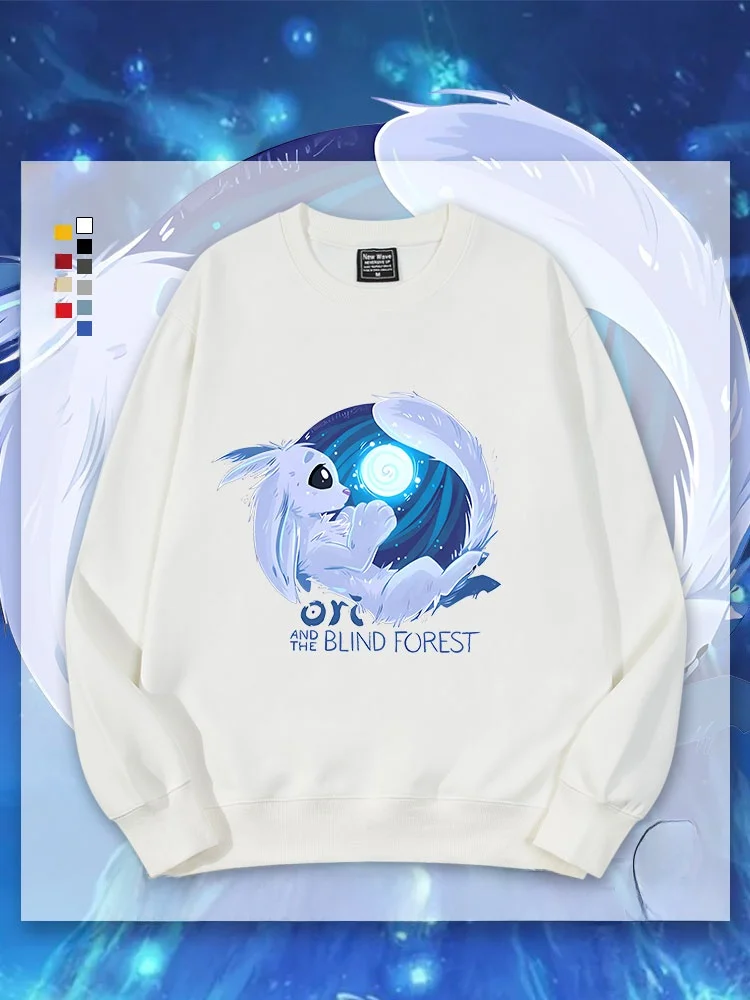 

Loose Fit round Ne Sweatirt Game Surroundings Student Trendy ORI Aurora And k Forest Game Clothes Youth Casual Cotton