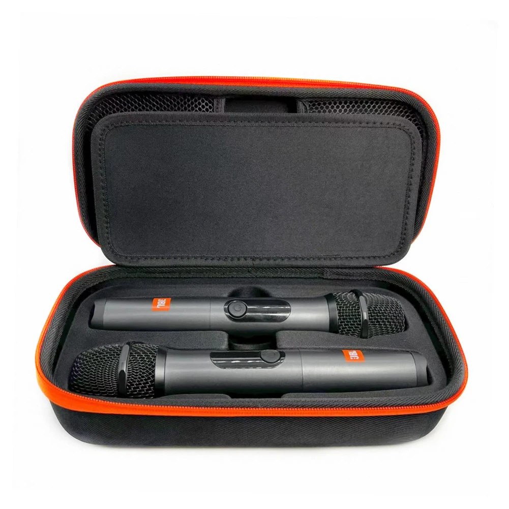 Wireless Microphone Case Mic Travel Bag Shockproof Hard Travel Case Organizer Storage Box for JBL Wireless Two Microphone System
