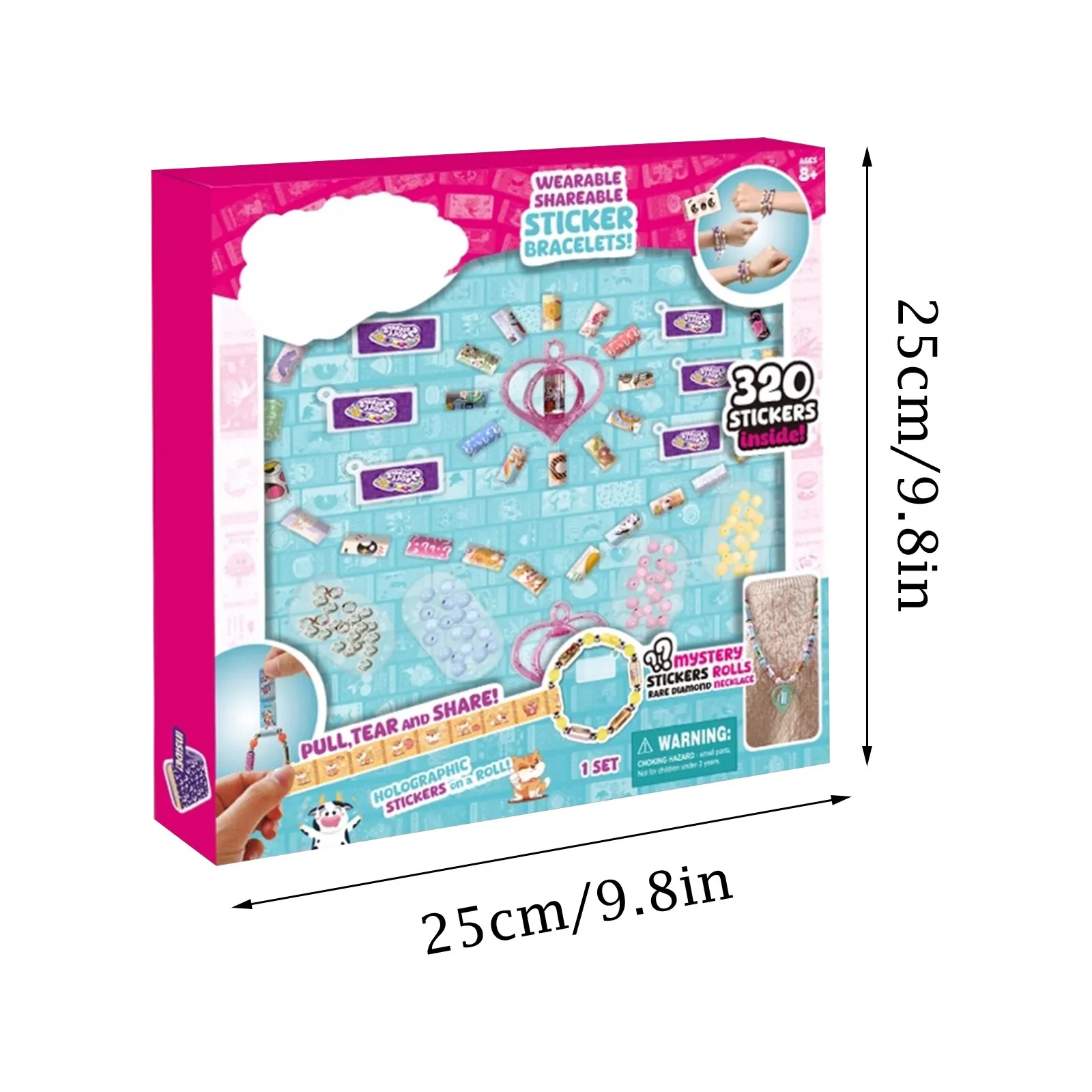 Pegatinas de pulsera creativas para niñas, pulsera con cuentas, juguete de pegatinas hecho a mano, Kit de pegatinas de pulsera con cuentas DIY, joyería artesanal para niñas