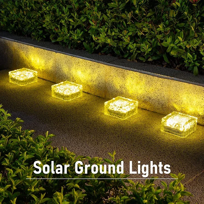 Imagem -06 - Solar Led Ice Cube Brick Lights Impermeável Stair Step Paver Lamp Quintal Pátio Gramado Decoração do Jardim ao ar Livre Led