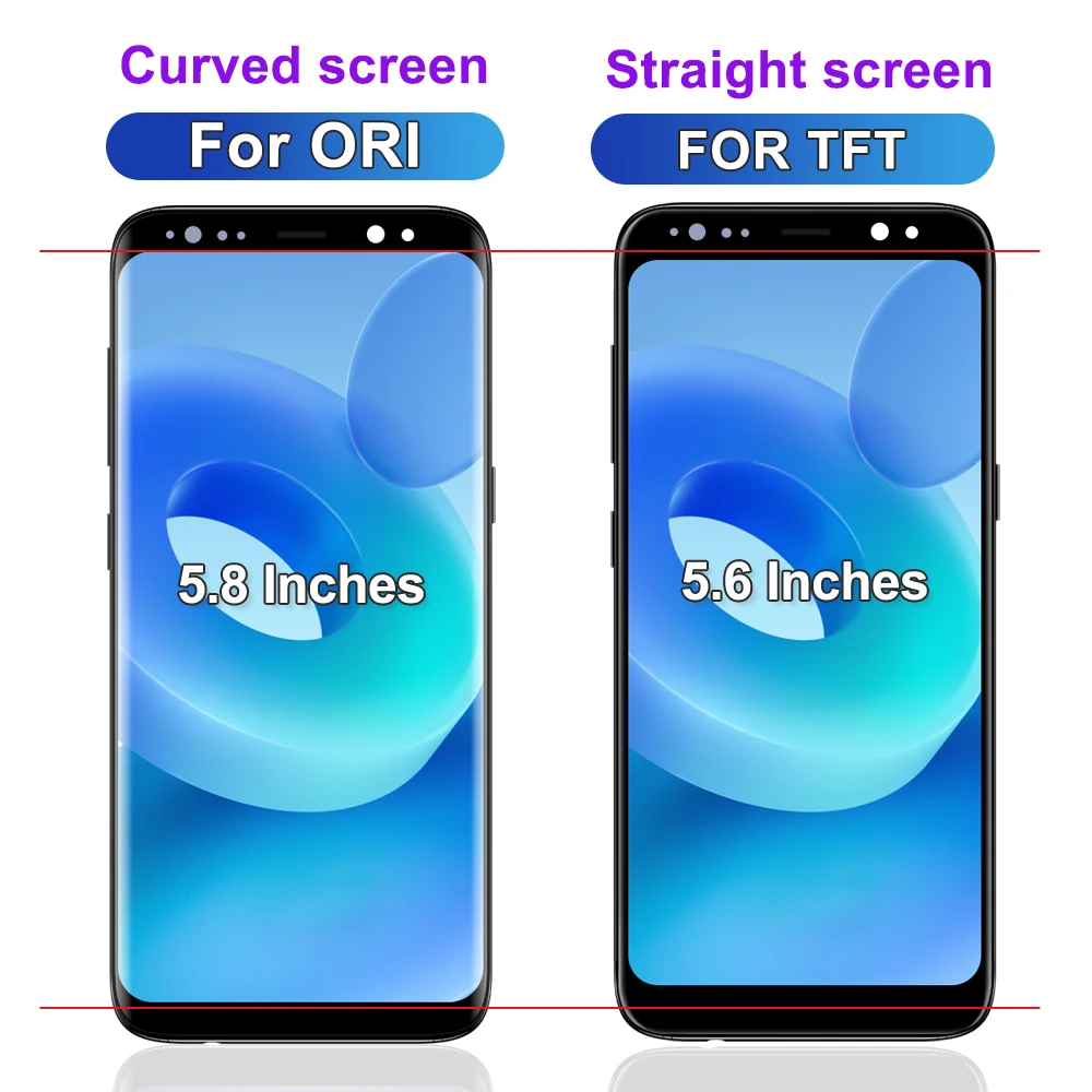 S8 TFT LCD For Samsung Galaxy S8 G950 SM-G950FD Lcd Display Touch Screen Digitizer Assembly Replacement with Frame 100% Tested