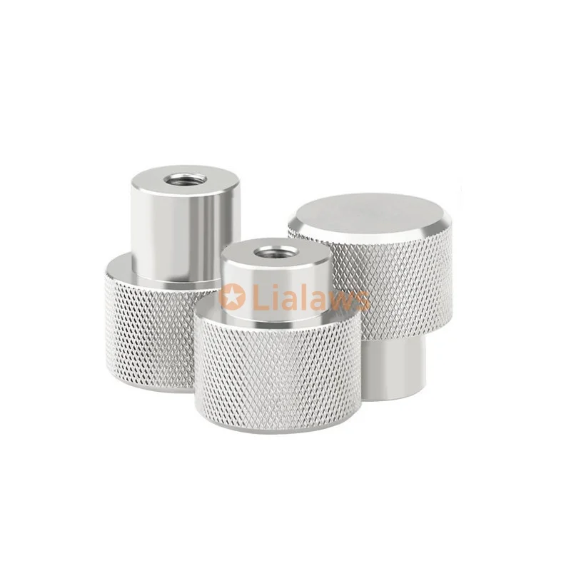 1 Stück 1/4 3/8 Edelstahl-Rändelmutter, hoher Kopf oder kleiner Schritt durch/blindes Loch, gerändelt, handfest anziehen, Bolzen, dekorativer Nai