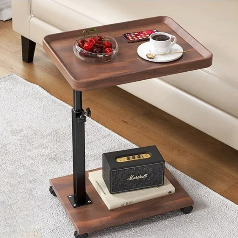 Side table Modern simple rectangular household small apartment Bedroom removable side table Double layer small coffee table