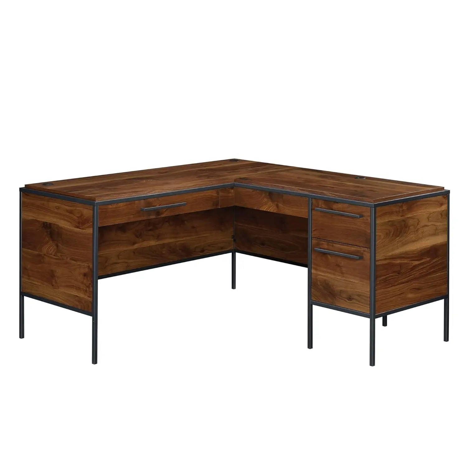 مكتب زاوية على شكل حرف L مقاس 59 بوصة، لون الجوز الكبير #3