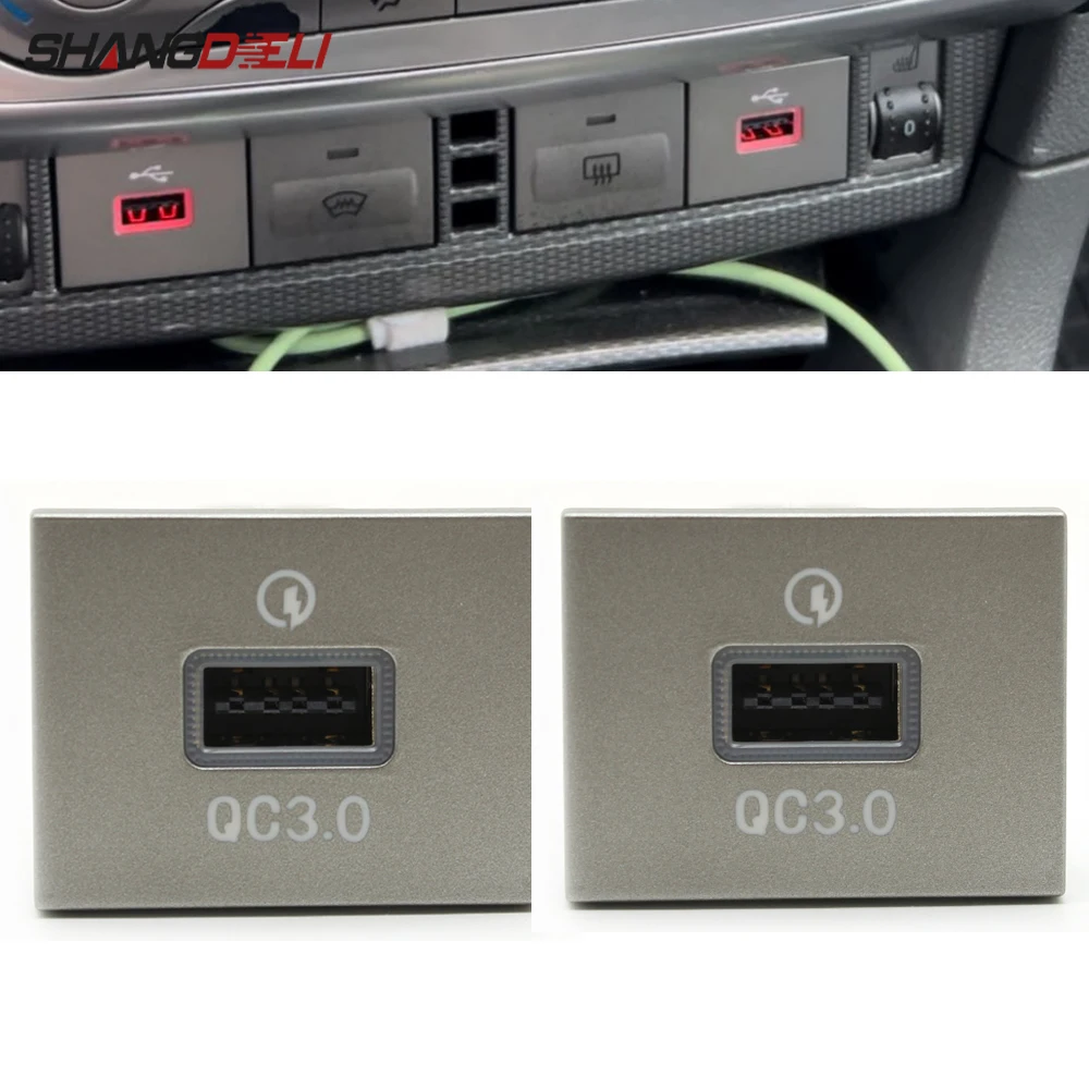 Автомобильное двойное зарядное устройство 12 В/24 В QC3.0, USB-розетка для зарядки, адаптер питания, подходит для Ford Focus 2 2004-2010 mk2, аксессуары