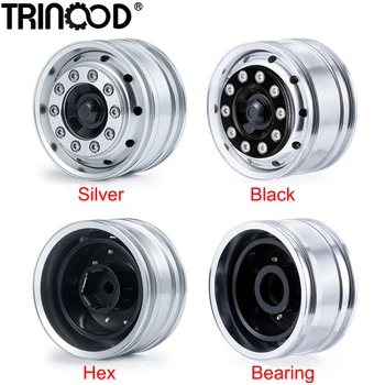 TRINOOD Alloy Metal Front Wheel Rim Hex Beadlock Wheel Hub for 1/14 Tamiya RC Tractor Cargo Truck Car Upgrade Accessories