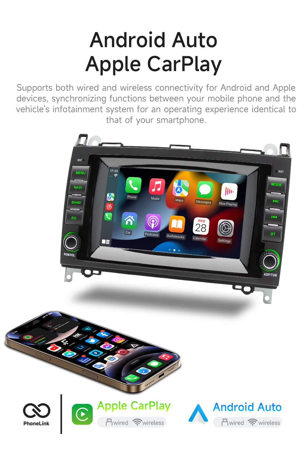 BQCC 7 Inch 2DIN Special BTMP5 For Benz W169 W245 W639 W906 B200 Support RDS FM AM 7 Color Ambient Light Car Multimedia Player