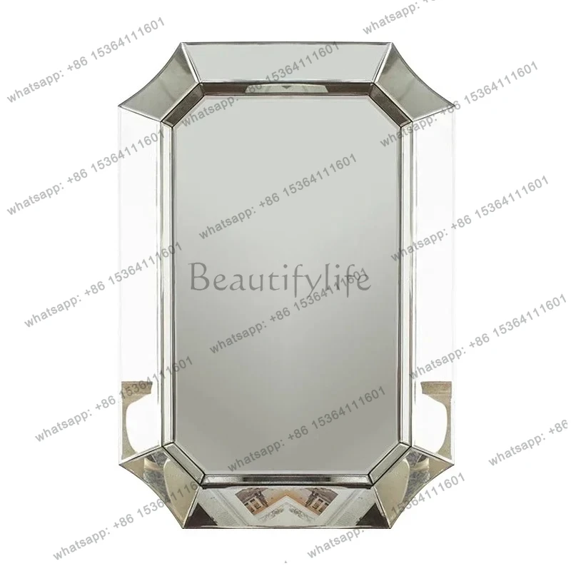 

pg45European square bathroom mirror on the wall, bathroom sink basin, wall hanging makeup mirror