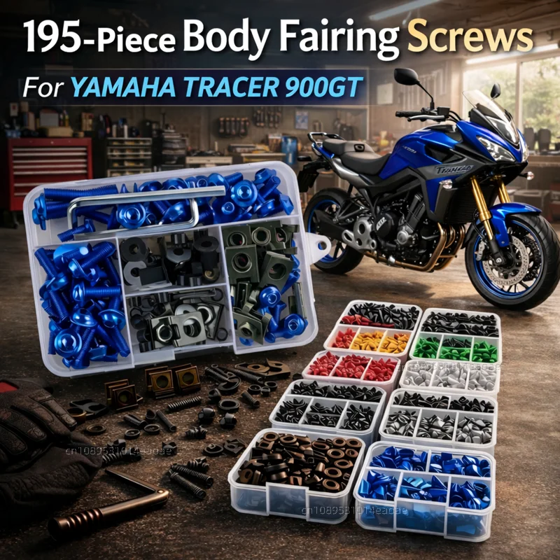 

195pcs Motorcycle Fairing Bolts Body Screws Nuts For YAMAHA TRACER 900GT 700GT 700 900 GT MT09 MT07 MT 07 09 Kit Aluminum CNC
