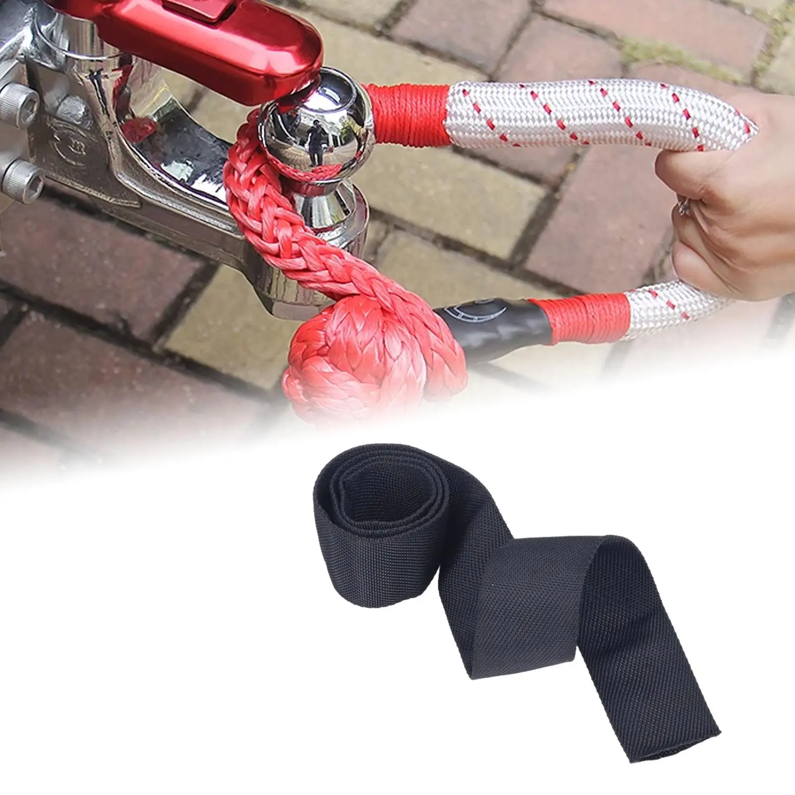 Winch Cable Protective Sleeve High Strength Nylon Polyester Heat Resistant Replacement Cover for Marine Industrial Tasks