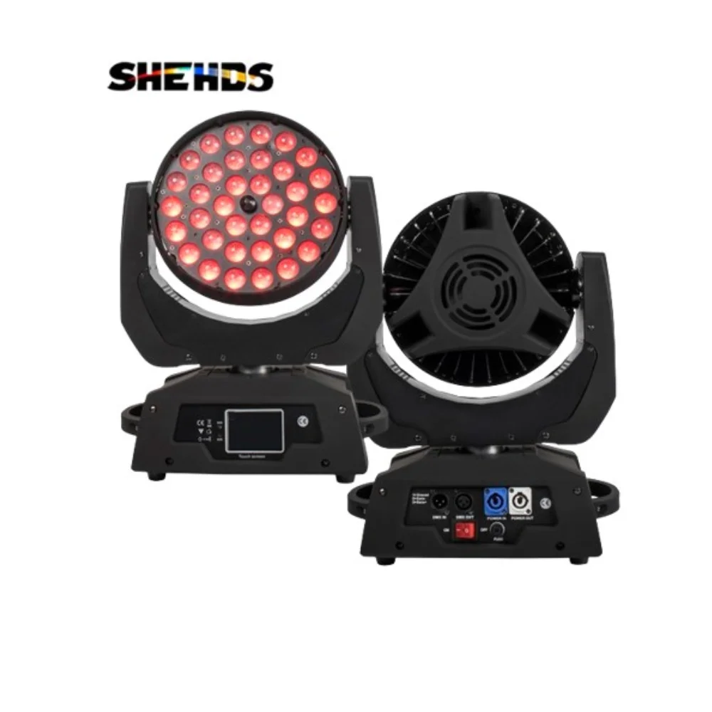 

SHEHDS 2PCS LED Touch Wash Zoom Wash 36x18W RGBWA+UV Stage Moving Heads For Dj Disco Wedding Band Performance Stage