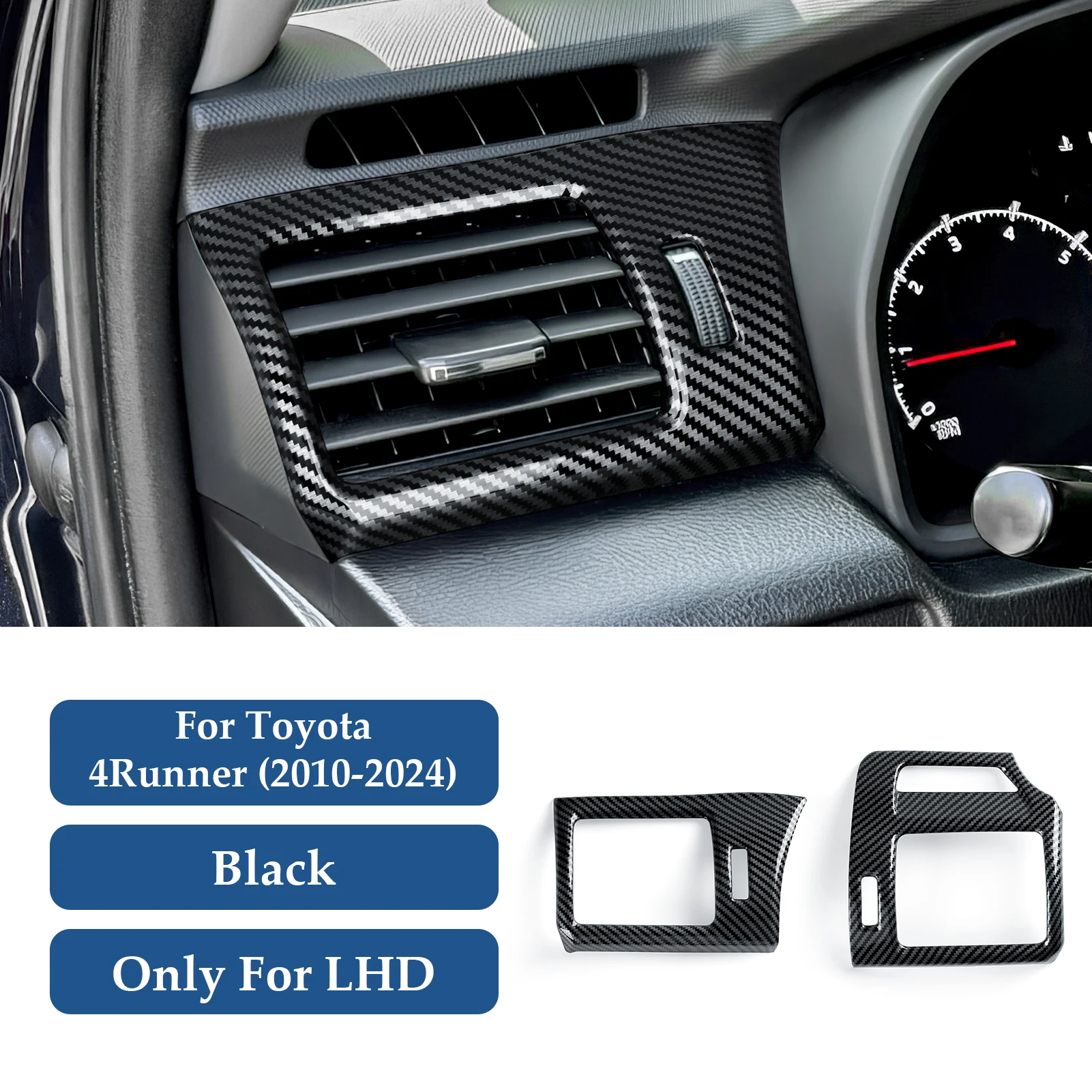 For Toyota 4Runner (2010-2024).Car Center Console Side Air Vents Panel. Carbon Fiber Interior Sticker ABS Trim Accessories view 3