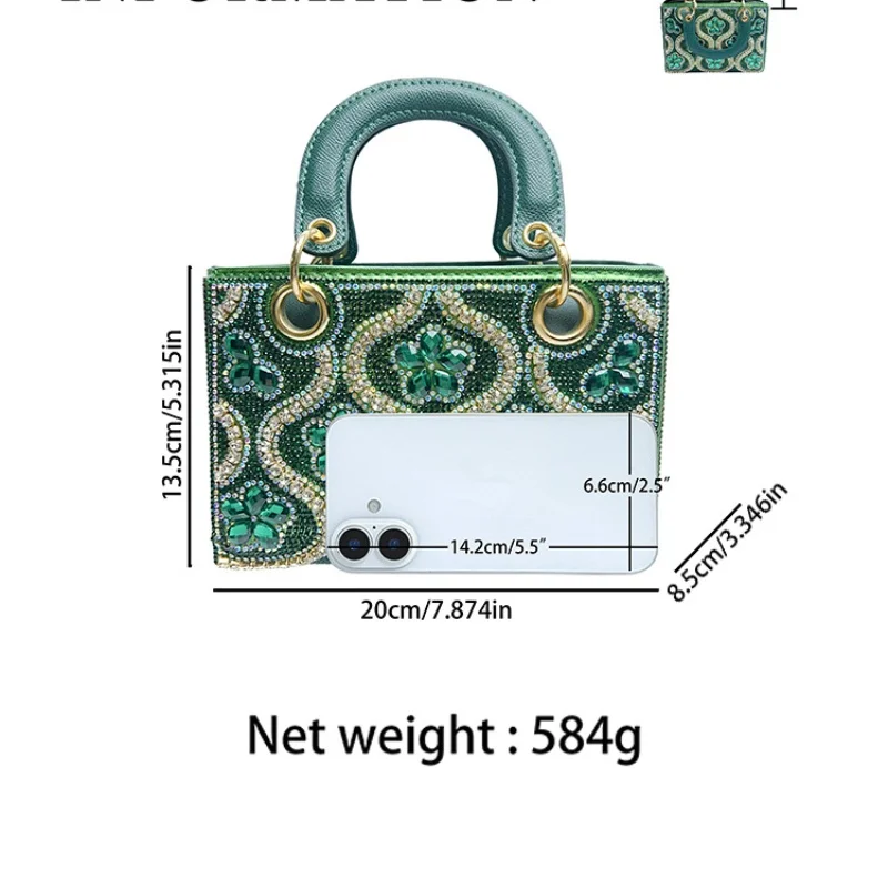 حقائب يد جديدة فاخرة ريترو اجتماعية مرصعة بالألماس بكتف واحد حقيبة عشاء كروس عالية الجودة للنساء حقيبة حفلات الزفاف
