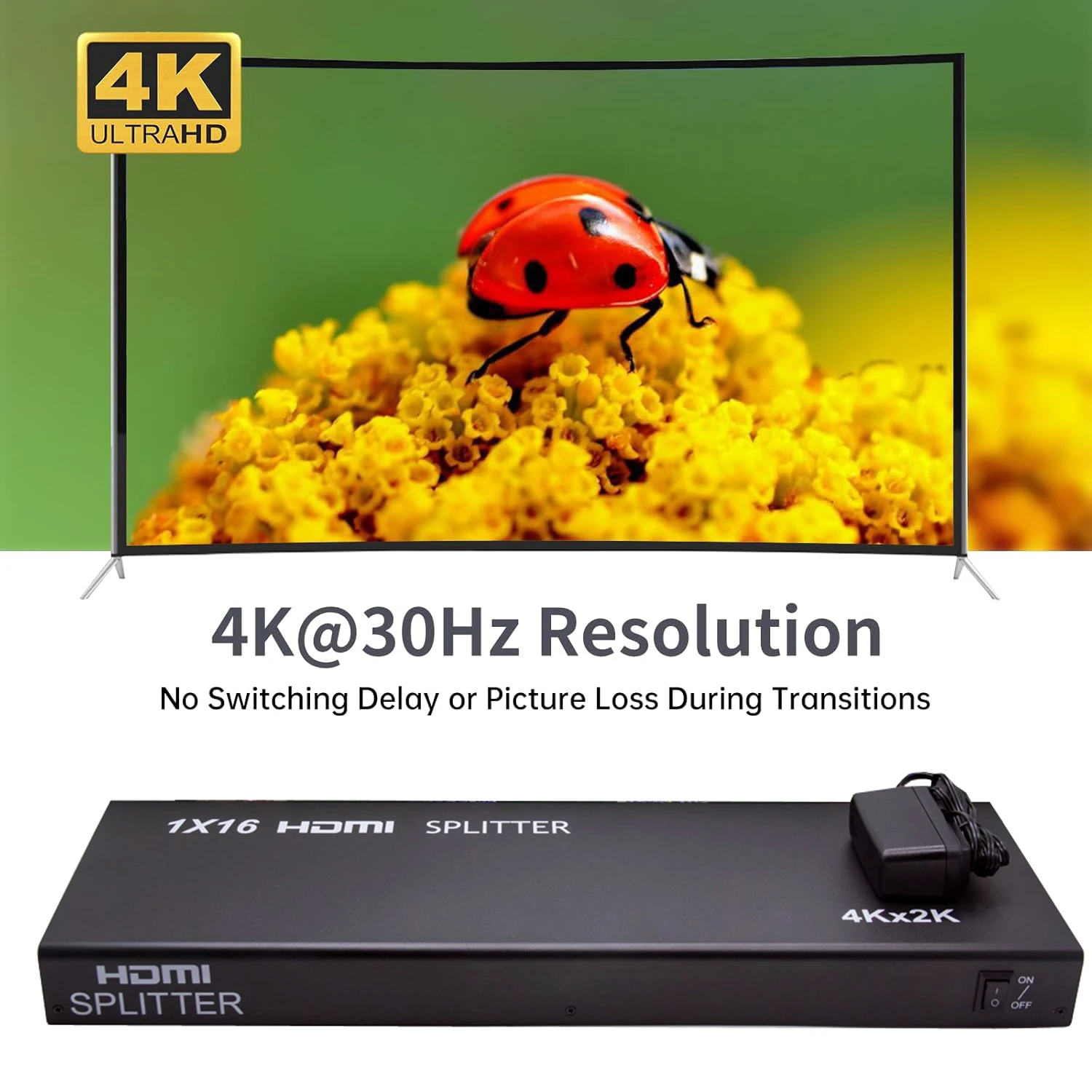 4K 1x10 HDMI Splitter 1x16 16 Multi Screen Display Video Converter Distributer Processor for Camera PC To TV Monitor 1080P 60Hz