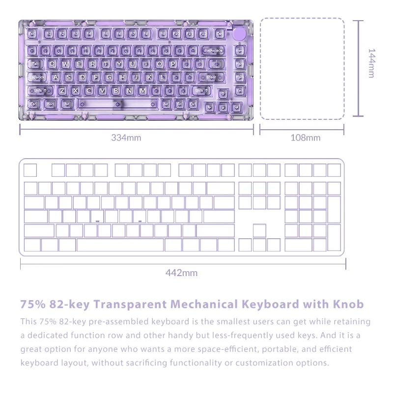 Imagem -04 - Teclado Mecânico Akko-monsgeek Ice75 Bateria de Longa Duração Rgb Hot-swap Personalização Teclado Pequeno para Mãos Pequenas