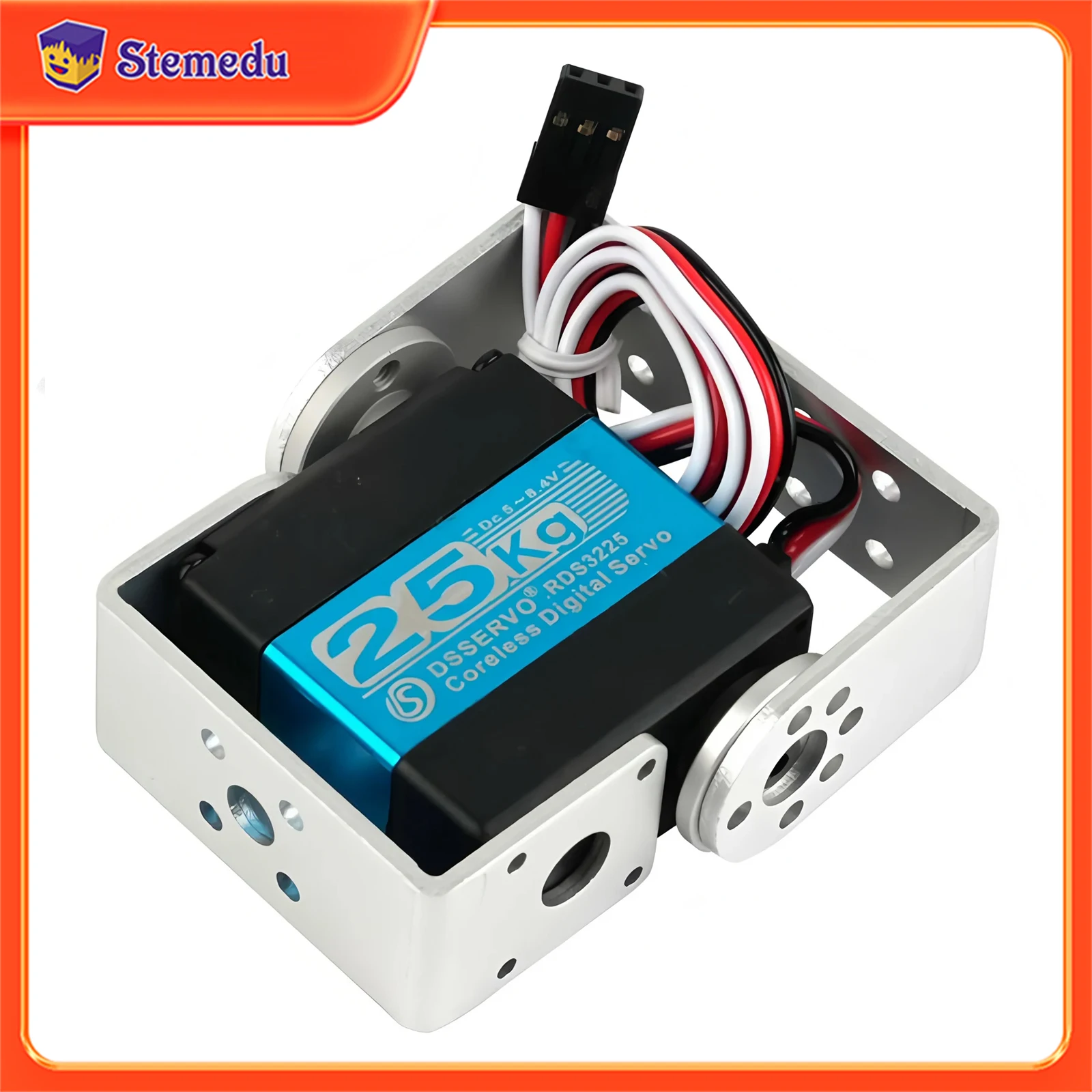 DSservo RDS3225 25KG Dual Shaft Waterproof Digital Servo U Bracket for DIY Robotic Arm Crawler RC Cars High Torque Metal Gear
