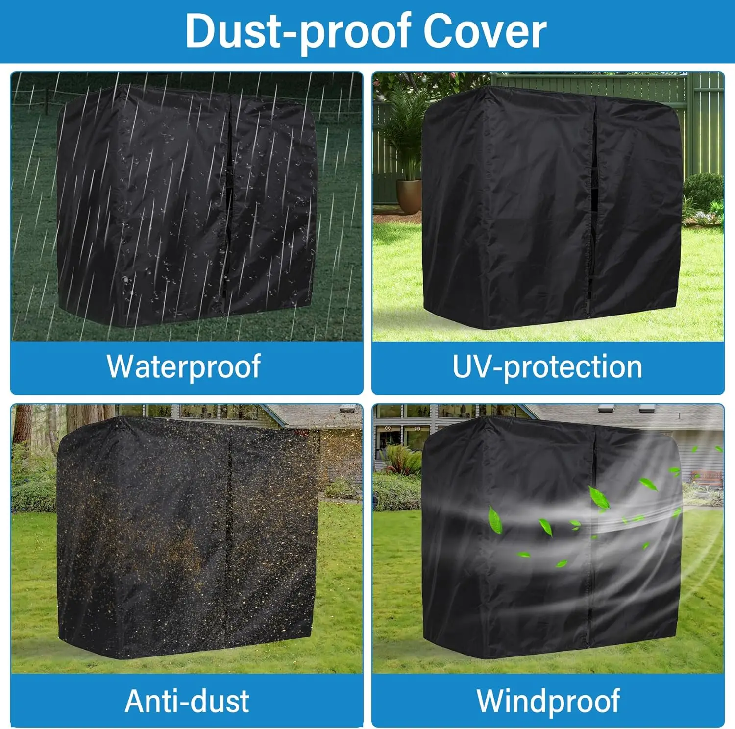 Adjustable Rolling Tire Rack with Anti-dust Cover, 4 Swivel Casters & 2 Shelves for Garage Storage