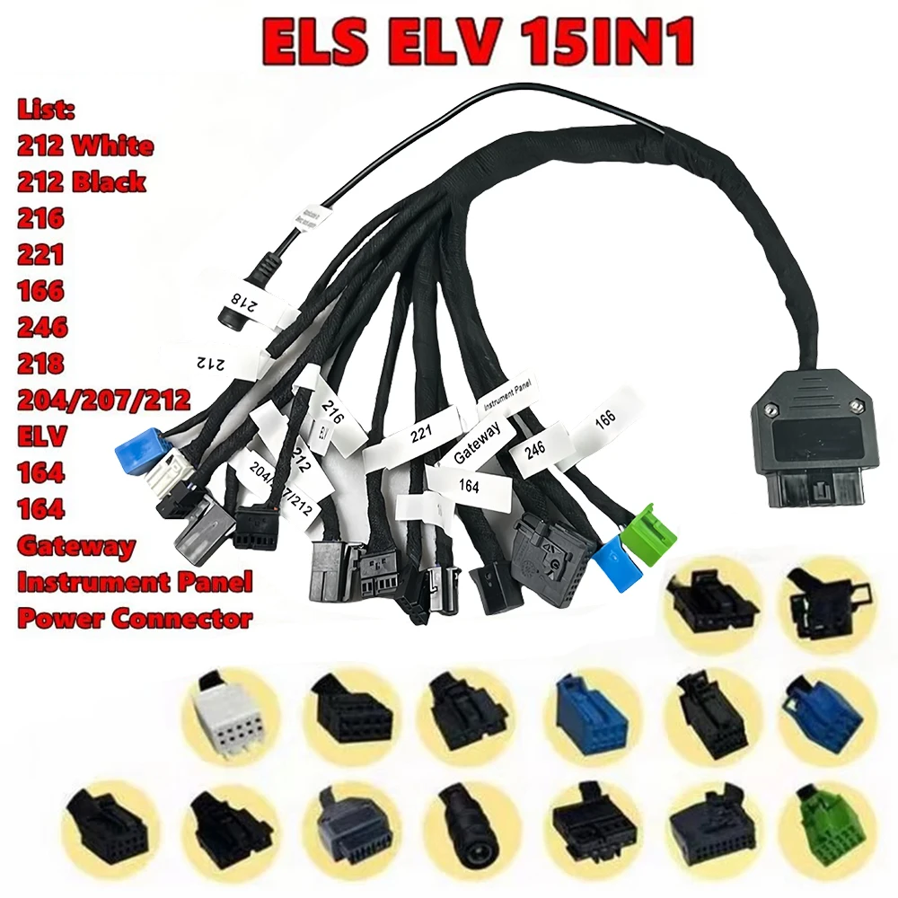 

Кабели для тестирования платформ EIS ELV Gateway 15-в-1 для Mercedes-Benz W164 W212 W221 W166 W246 W218 W204 W197 W447 W172