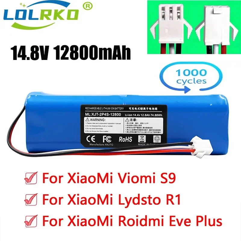 

New For XiaoMi Lydsto R1 Roidmi Eve Plus Viomi S9 Robot Vacuum Cleaner Battery Pack Capacity 12800mAh Accessories Parts