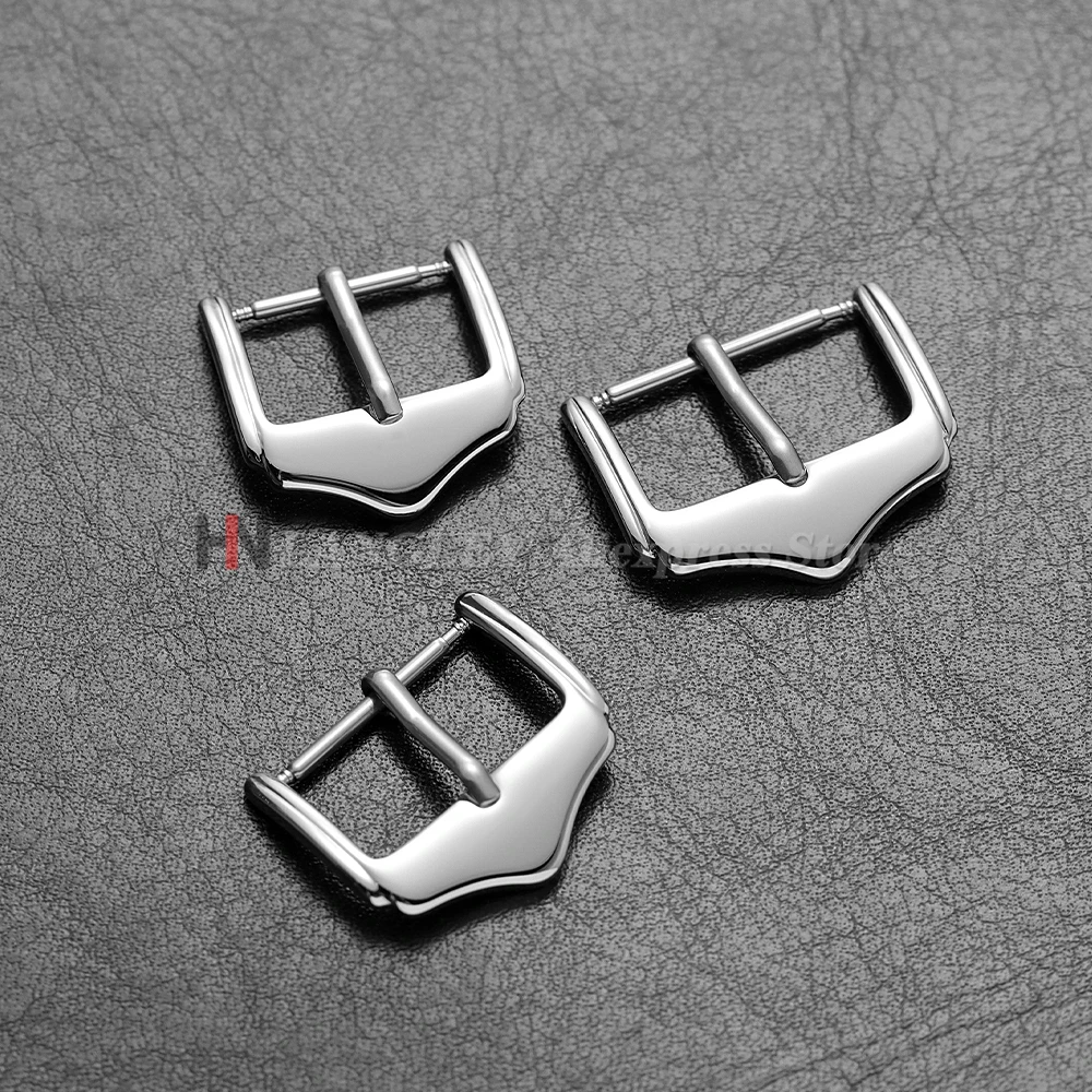 Fivela de relógio de aço inoxidável, pulseira de botão, fecho de pino para pulseira de relógio, fivela de substituição, 16/18/20mm, acessórios de relógio polido