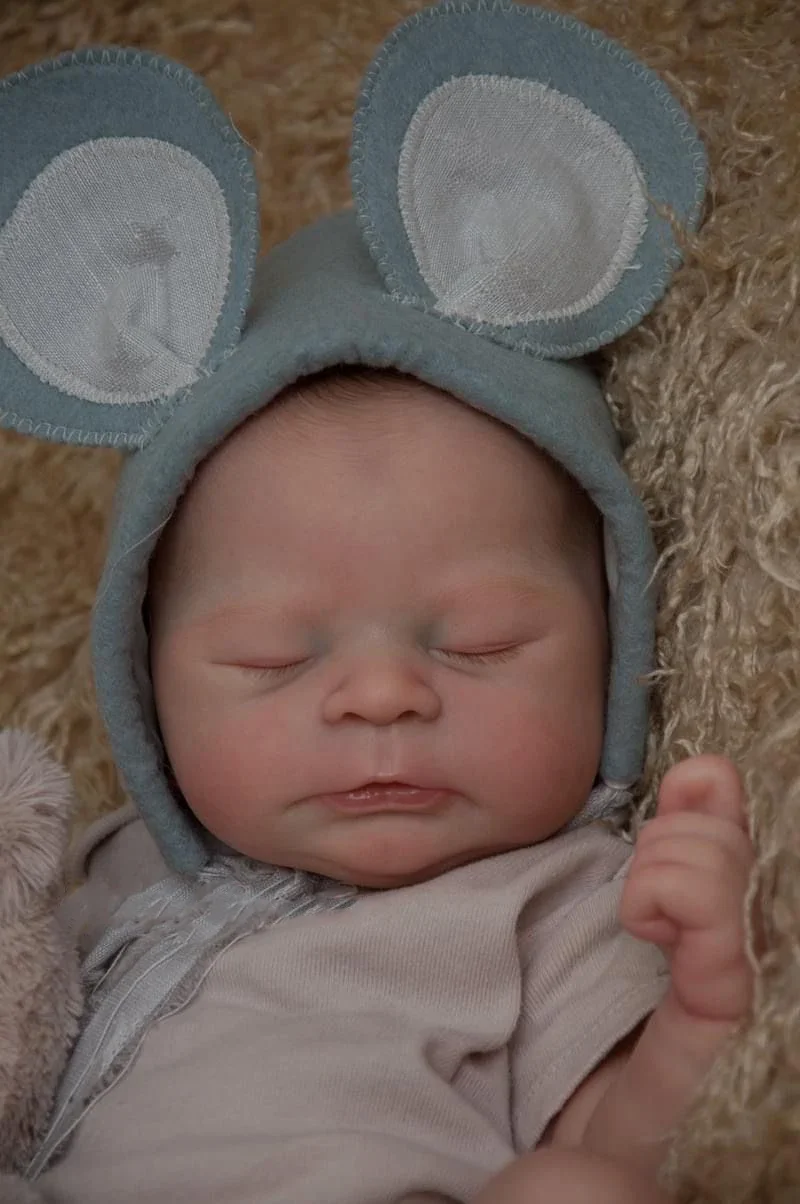 48CM Timothy Reborn Baby Doll Newborn Sleeping Baby Genesis Hand Painted Doll with Visible Veins Collectible Art Doll