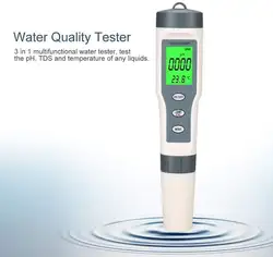 Drinking Water Aquariums Water Quality Testing Meter Portable 3 in 1 Water PH/TDS/TEMP Tester Pen