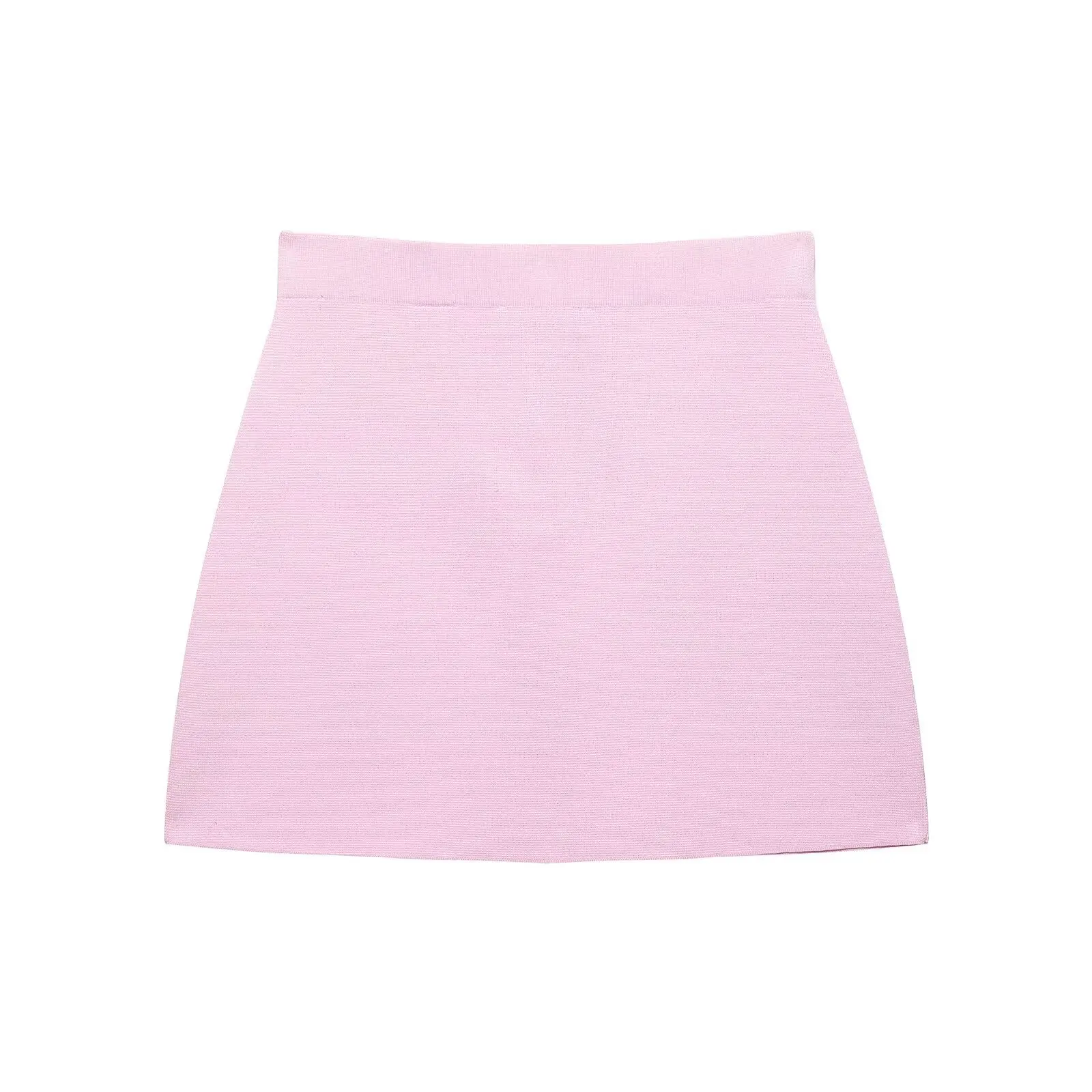 ผู้หญิง Cropped ถักชุดกระโปรงลูกเรือคอเดี่ยวเสื้อ Elastic เอว A-Line กระโปรงฤดูใบไม้ผลิฤดูร้อนใหม่ Chic ชุด